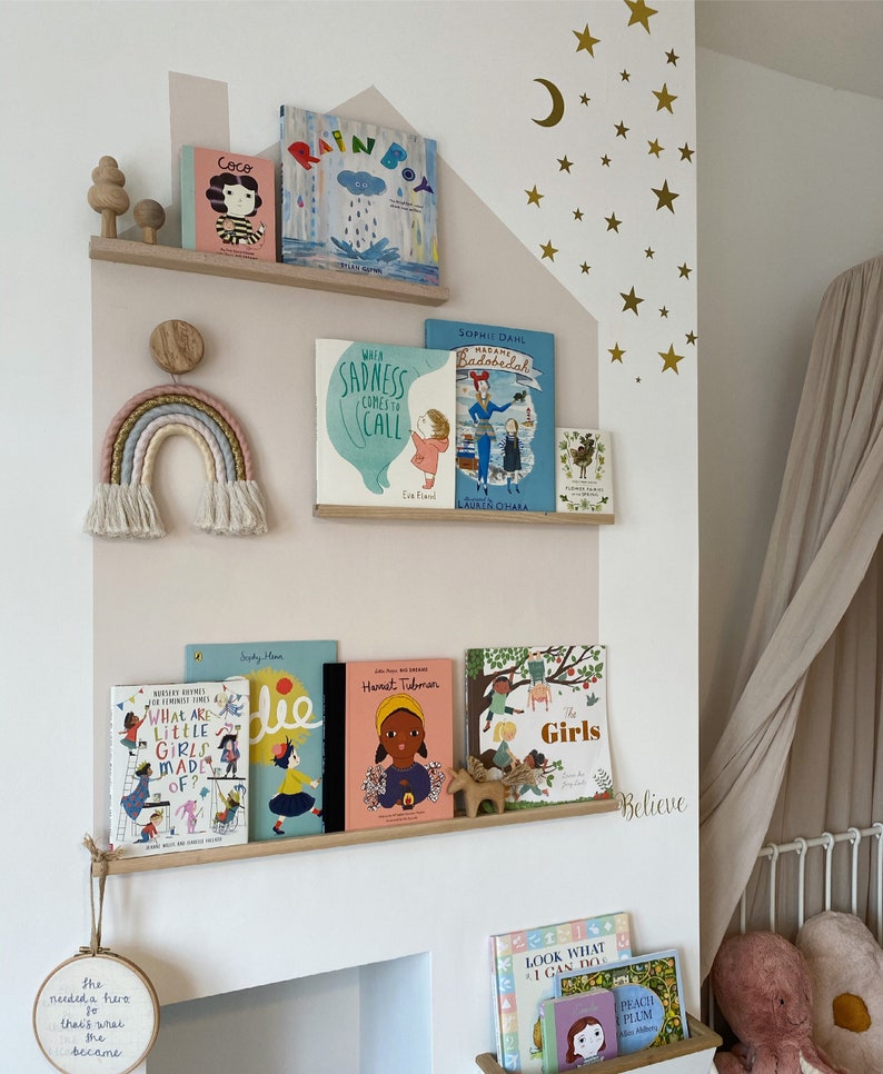 Slim Book and Picture Ledge Display Wall Shelves Kids Etsy UK