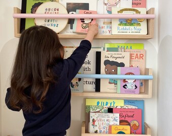 Bestuurbaar Uitbarsten Adviseur Flip-it Shelf Bookshelf With Rail Hardwood Kids - Etsy