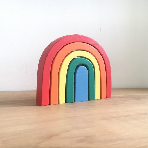 small wooden rainbow