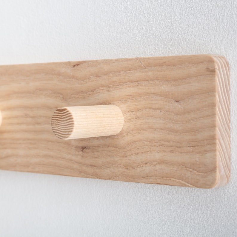 Jumbo Peg Rail Solid Ash Wooden Peg Rack Wall Mounted Etsy UK