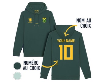 Hoodie enfant équipe d' Afrique Du Sud rugby 2024 personnalisable maillot junior sweat sweatshirt