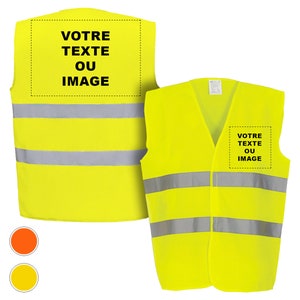 Gilet jaune de visibilité vélo personnalisable fabriqué en France