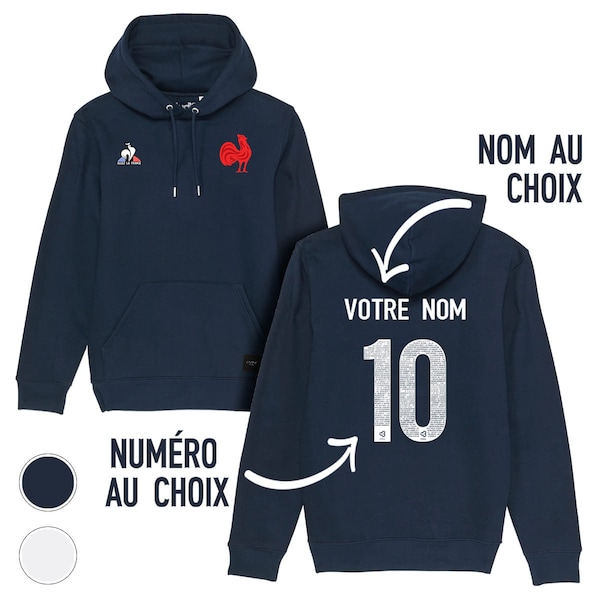 Hoodie enfant équipe de France rugby 2024 personnalisable maillot junior sweat sweatshirt