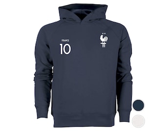 Hoodie 2 ÉTOILES 10 Mbappe | équipe de France football maillot sweat sweatshirt