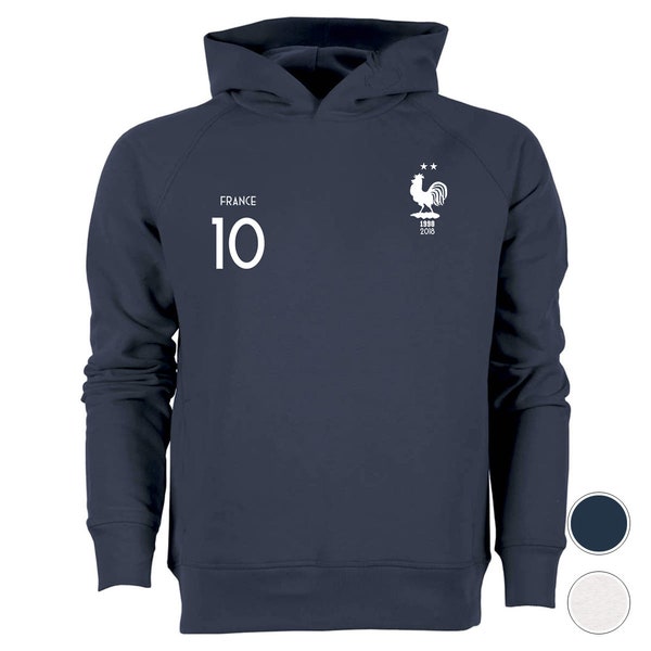 Hoodie 2 ÉTOILES 10 Mbappe | équipe de France football maillot sweat sweatshirt