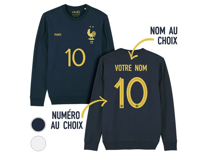 Sweat enfant équipe de France foot 2024 personnalisable junior bébé football Mbappe Benzema Griezmann Giroud image 1