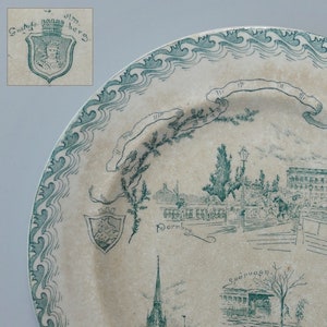 1890s STOCKHOLM Antique Collectible Plate GUSTAFSBERG Sweden