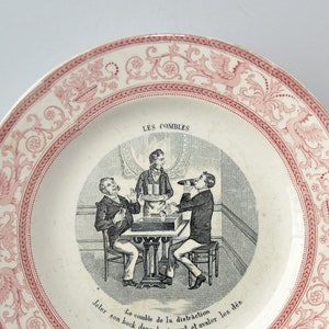 Late 1800s THE ATTIC (Les Combles) Antique Collectible Plate (BFK) Boch Freres Keramis Belgium