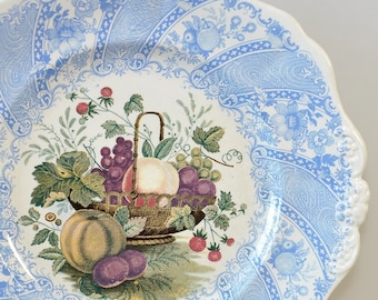1850s WEDGEWOOD FRUIT BASKET Antique Collectible Plate - England