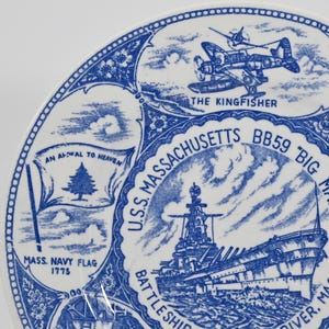 U.S.S. MASSACUSETTS &quot;BIG MAMIE&quot; Vintage Collectible Plate United States