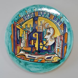 Large Unique Vintage Italian Charger Ø34cm