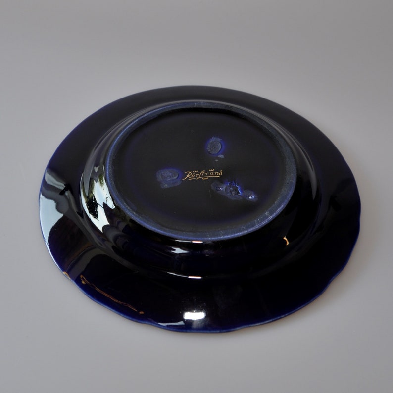 COBALT BLUE Collectible Plate of R\u00f6rstrand Sweden 1930s