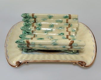 1890s Set of 2 Antique Majolica Serving Trays Gustafsberg Sweden