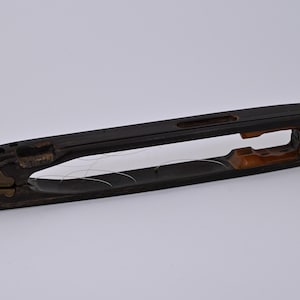 Vintage Wooden Loom Shuttle – Stick Shuttle, Metal Tipped - More shuttles added! 42 cm metal ins dark
