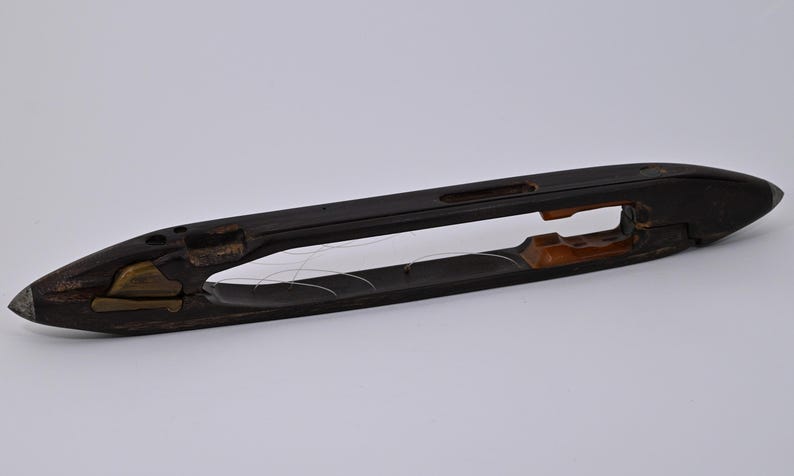 Vintage Wooden Loom Shuttle – Stick Shuttle, Metal Tipped - More shuttles added! 42 cm metal ins dark