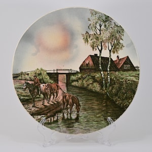 1920s COUNTRYSIDE Large Antique Villeroy & Boch Collectible Plate