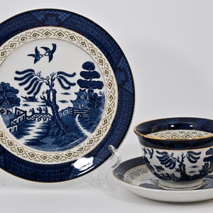 Vintage BLUE WILLOW Tea/Coffee Set Double Phoenix Japan