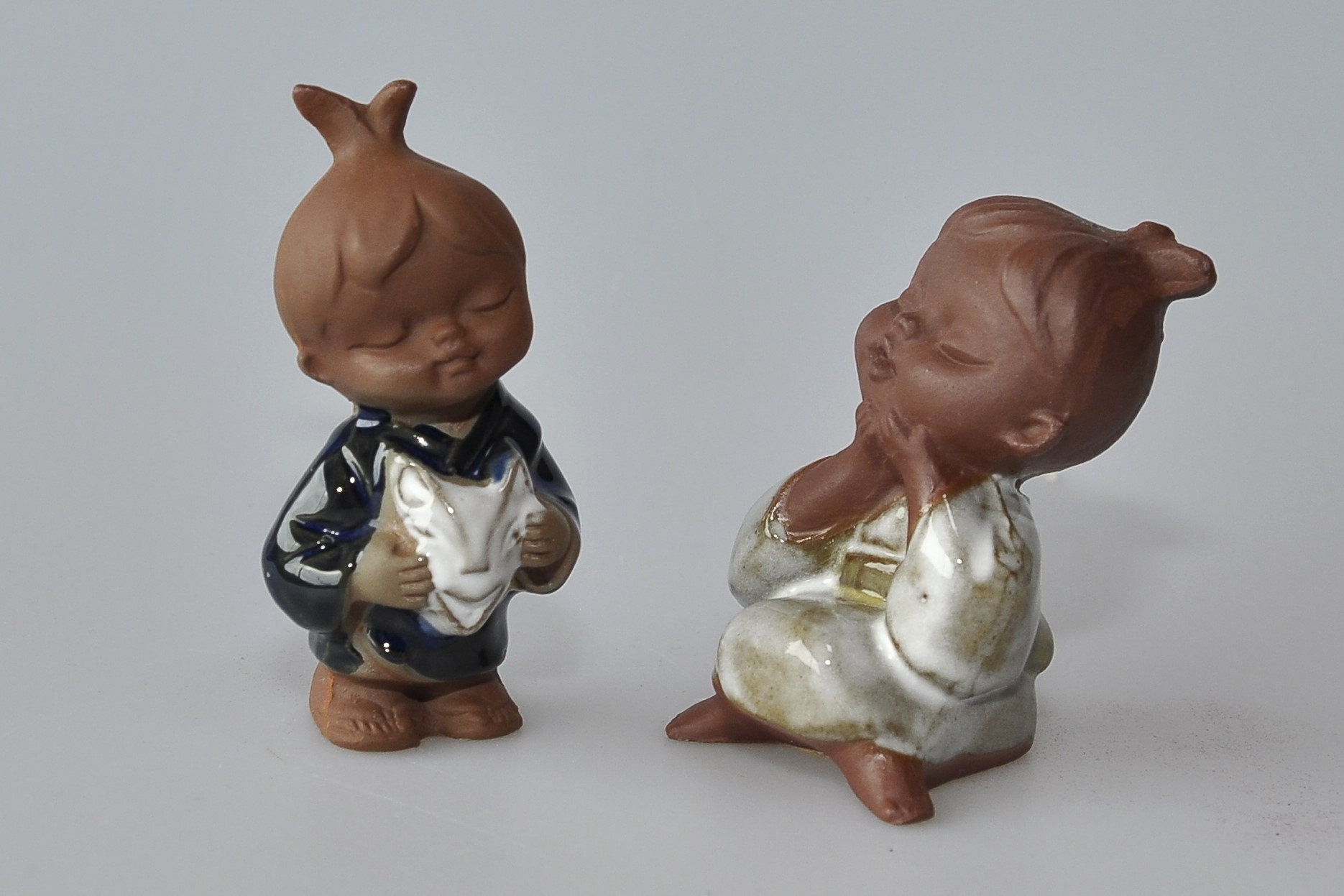 SETO CRAFT Vintage Japanese Children Stoneware Figures - Etsy