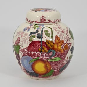 1960s FRUIT BASKET MASON&#39;S Ginger Jar / Tea Jar England
