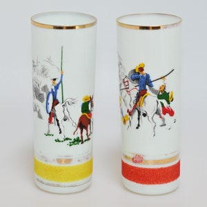 1960s DON QUIXOTE Memorabilia Two Vintage Glasses