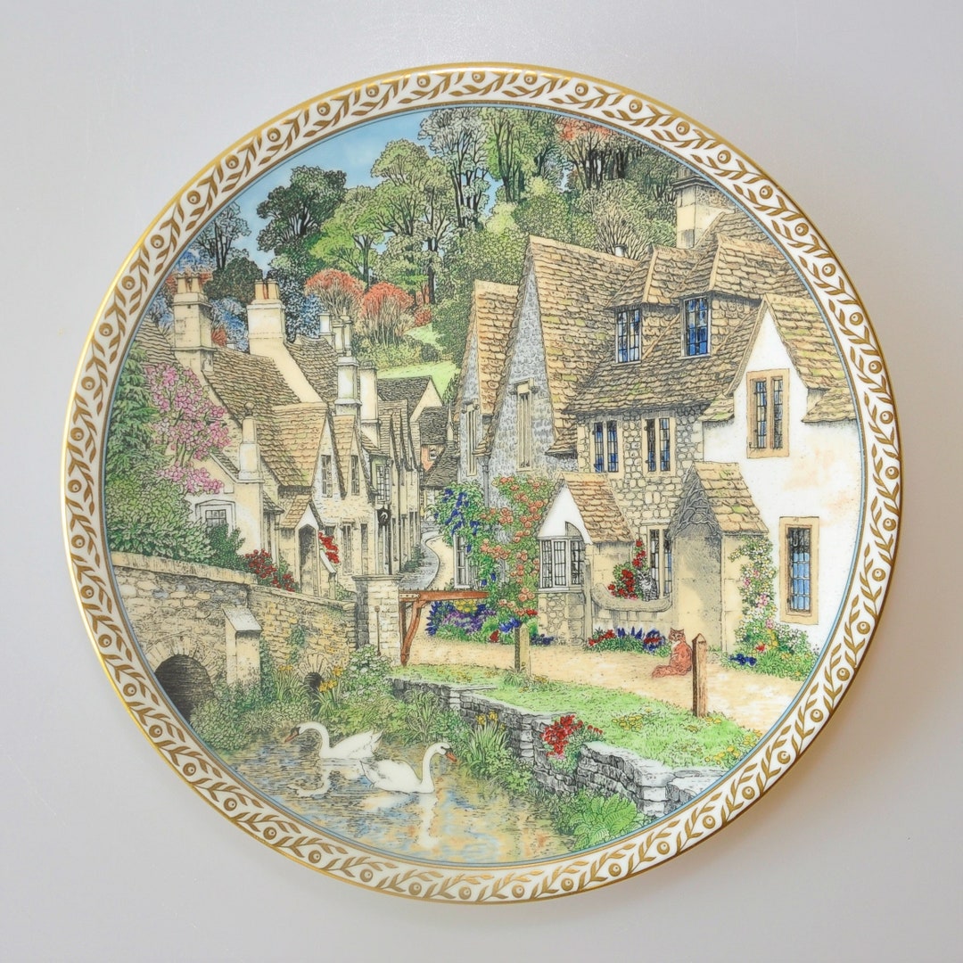 VILLAGES CASTLE COMBE Collectible Plate England Designer Sue Etsy