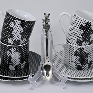 DISNEY Cups with Saucers and Spoon PARIS Disneyland
