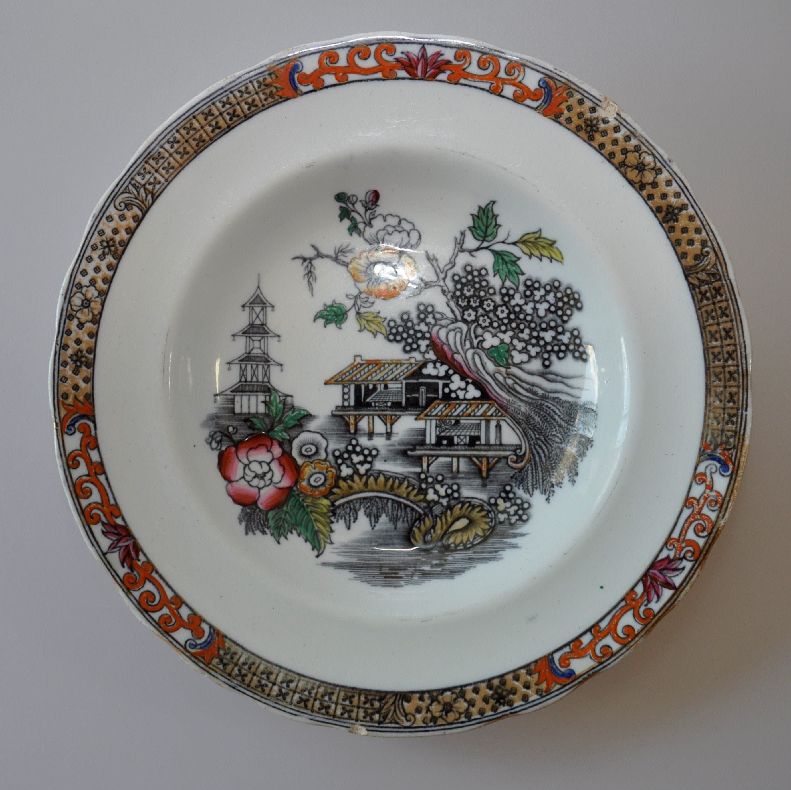 1860年代 日本 アンティーク磁器プレート ロールストランド