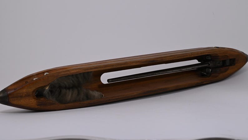 Vintage Wooden Loom Shuttle – Stick Shuttle, Metal Tipped - More shuttles added! 47.5 cm with pirn