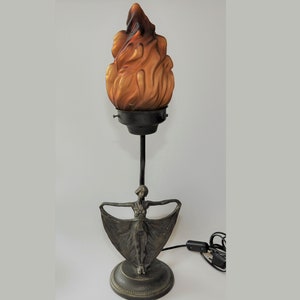 ART DECO Vintage Bronze Table Lamp 55cm