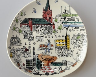 SANDNES Collectible Plate Stavangerflint Norway Designer Inger Waage