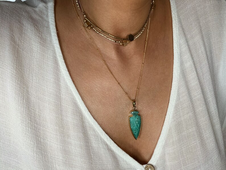amazonite pendant Amazonite necklace raw amazonite necklace healing crystal necklace