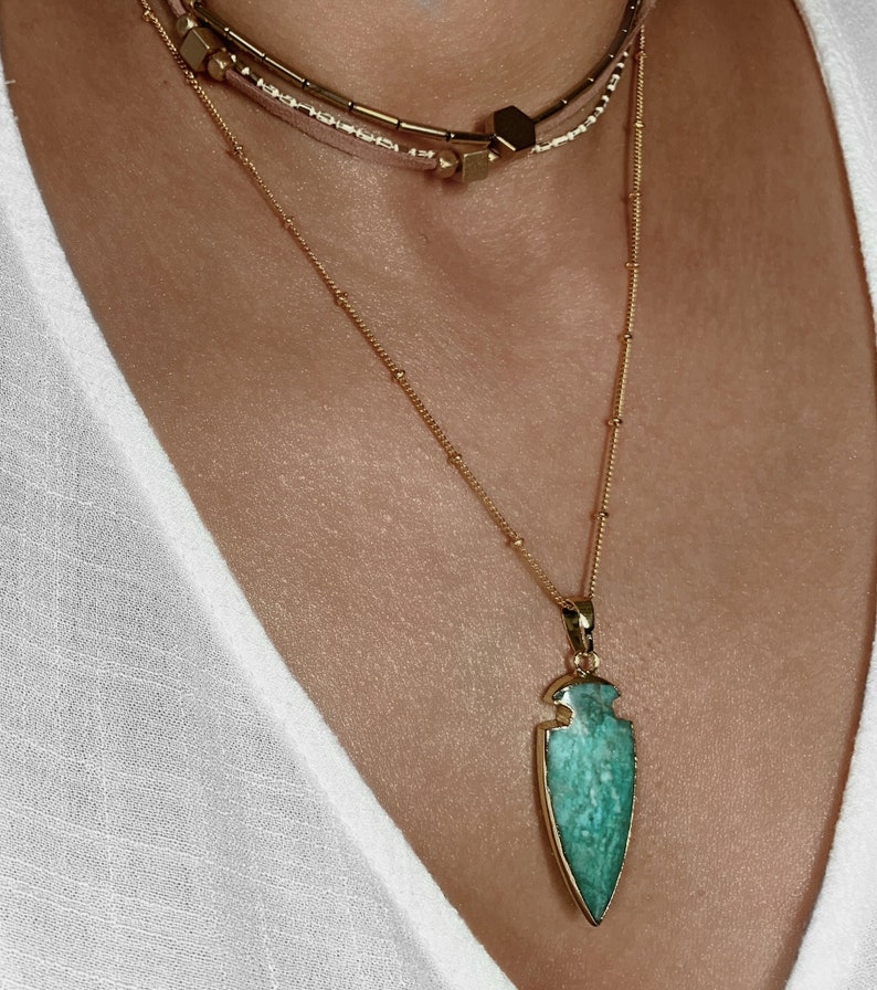 amazonite pendant Amazonite necklace raw amazonite necklace healing crystal necklace