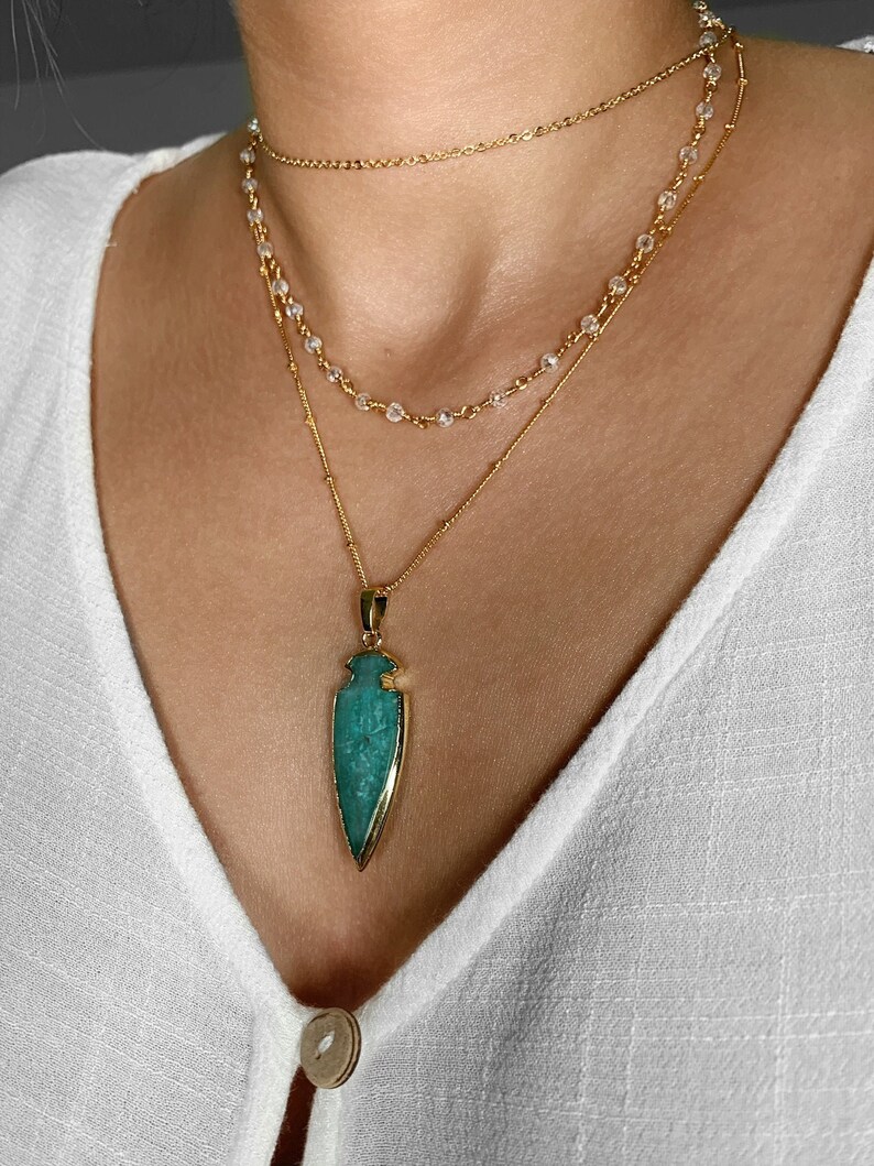 Amazonite necklace amazonite pendant healing crystal | Etsy