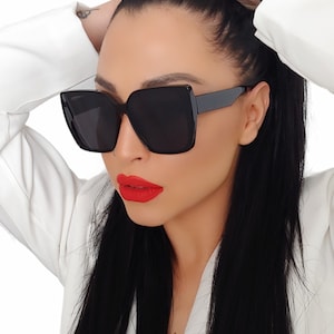 Negro Cuadrado Gafas De Sol De Gran Tamaño De Las Mujeres Marco Grande  Colorido Femeninas Espejo Oculos Unisex Degradado Hip Hop Sombras