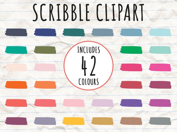 SCRIBBLE CLIPART / Digital Icons / Icon Vectors / Clipart / | Etsy