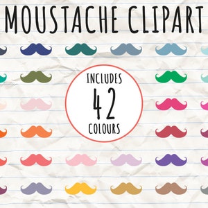 Moustache CLIPART / Iconos digitales / Vectores de iconos / Clipart / Moustache / Icono / Scrapbook / Fabricación de tarjetas / Scrap Book / Scrapbook Kit