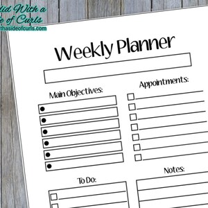 Weekly Planner Bullet Journal-Printable Pages