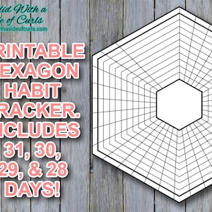 Hexagon Habit Tracker Bullet Journal Imprimible imágenes JPEG