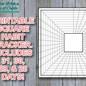 Square Habit Tracker Bullet Journal Printable JPEG Images
