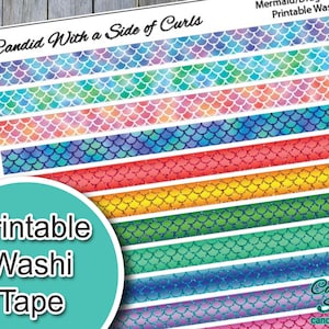 Zeemeermin en drakenschubben afdrukbare Washi Tape