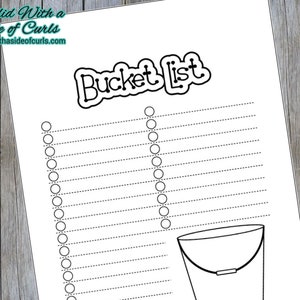 Bucket List Bullet Journal Printable Pages
