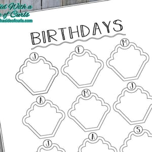 Birthday Log Bullet Journal-printable Pages - Etsy