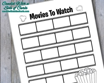 Movies To Watch Bullet Journal Printable Pages