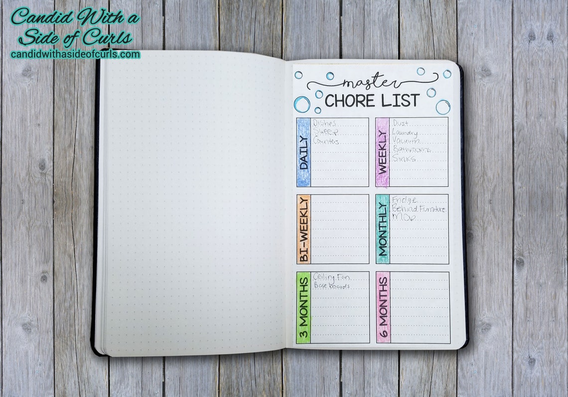 Master Chore List Bullet Journalprintable Pages Etsy