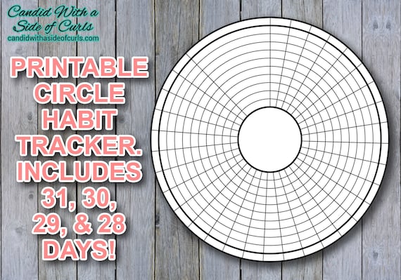 Circle Habit Tracker Bullet Journal Printable JPEG Images