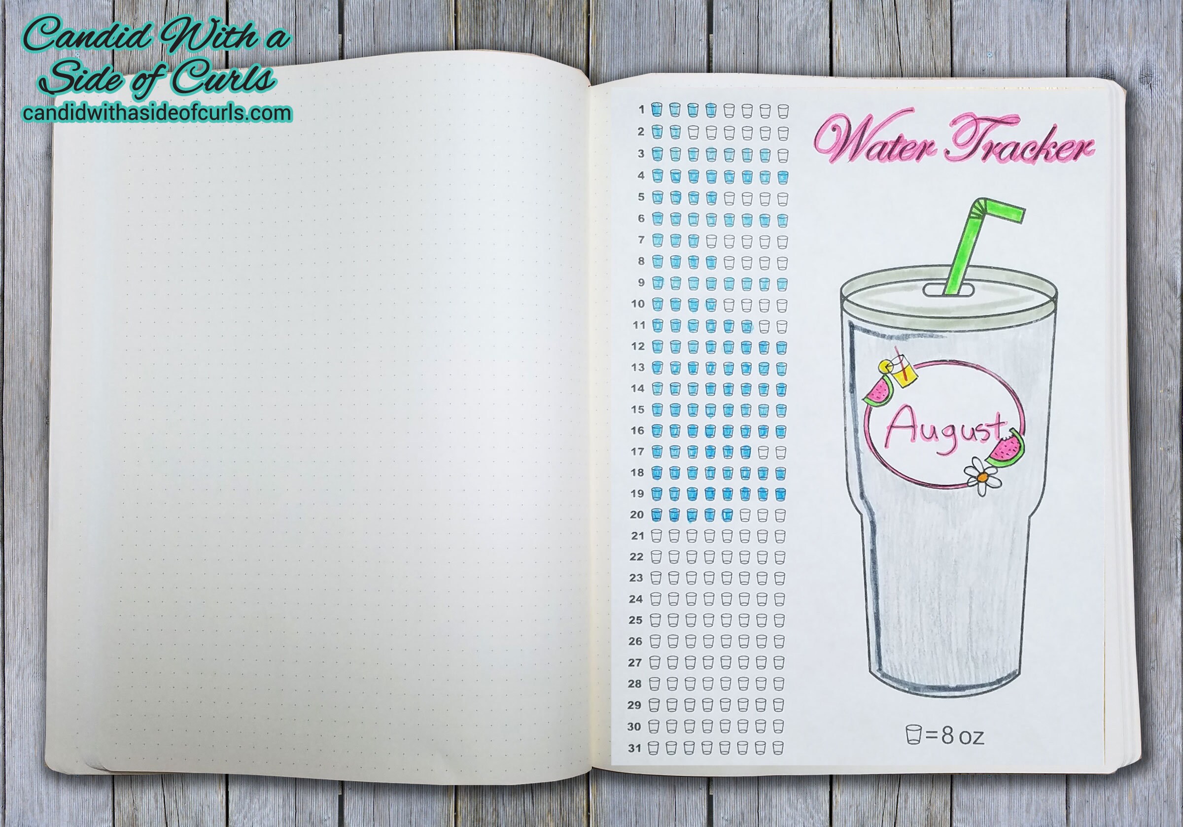 Water Tracker Bullet Journal printable Pages Etsy