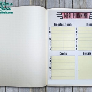 Meal Planning Bullet Journal-printable Pages - Etsy