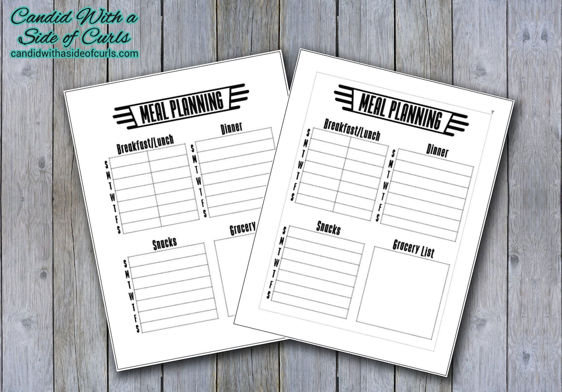 Meal Planning Bullet Journal-printable Pages - Etsy