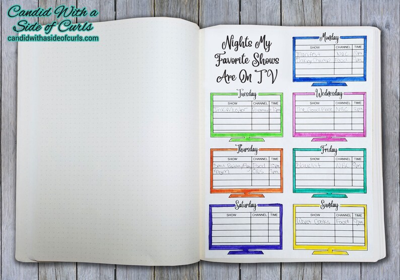 TV Shows List Bullet Journal-printable Pages - Etsy