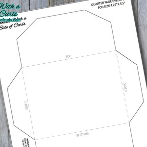 Quarter Page Envelope Printable Template - Etsy